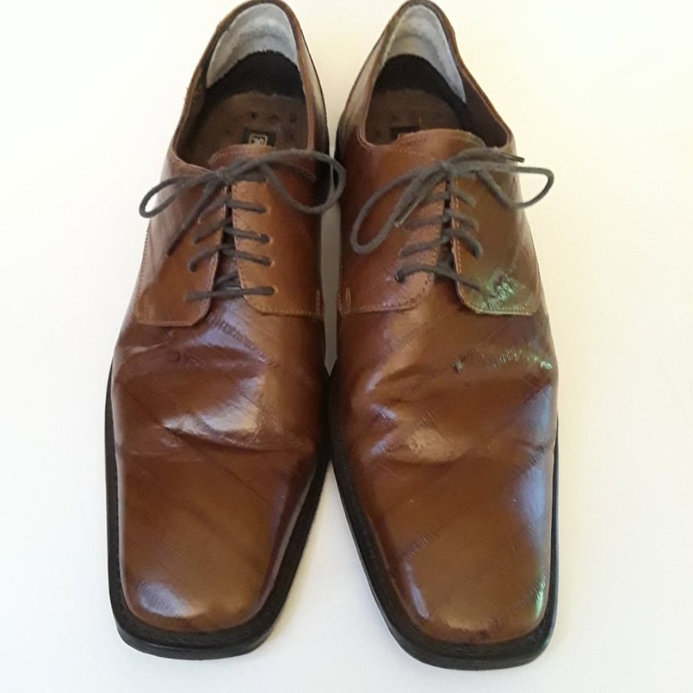 MENS STACY ADAMS BROWN DRESS SHOES - ITEM # 24598 - SIZE 12 M